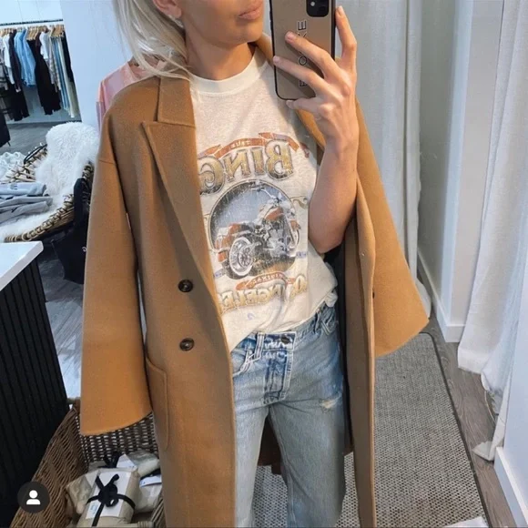 ANINE BING◆Tシャツ/--/コットン/アイボリー/LILI TEE BIKER Anine Bing | Tops | Anine Bing Lili Tee Biker | Poshmark